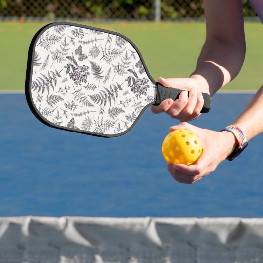 botanie & vlinderpatroon pickleball paddle (Insitu)