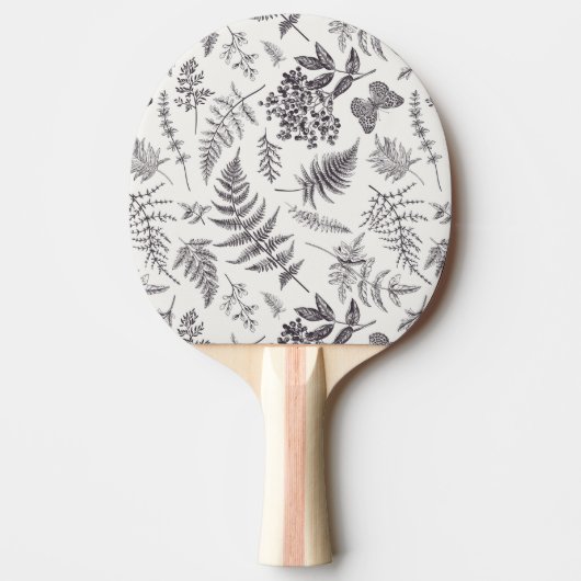 botanie & vlinderpatroon tafeltennisbatje (Voorkant)