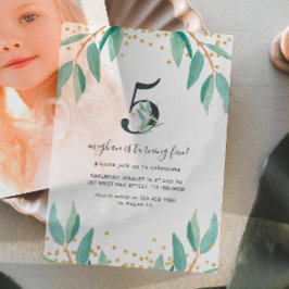 Botanisch 5e Verjaardagsfeest Vellum Uitnodigingen