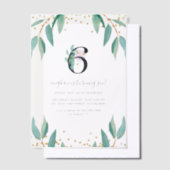 Botanisch 6e Verjaardagsfeest Vellum Uitnodigingen (Offset)