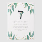 Botanisch 7e Verjaardagsfeest Vellum Uitnodigingen (Voorkant)