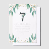 Botanisch 7e Verjaardagsfeest Vellum Uitnodigingen (Offset)