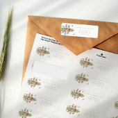 botanisch aangepaste retour adreslabel etiket