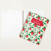 Botanisch aardbeien bloemenpatroon planner (Display)