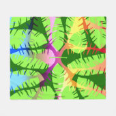 BOTANISCH ABSTRACT BANANENBLADEREN FLEECE DEKEN (Voorkant (Horizontaal))
