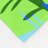 BOTANISCH ABSTRACT BANANENBLADEREN FLEECE DEKEN (Hoek)