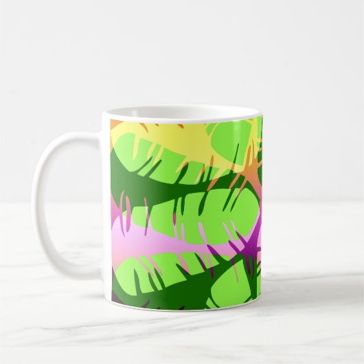 BOTANISCH ABSTRACT BANANENBLADEREN KOFFIEMOK (Links)