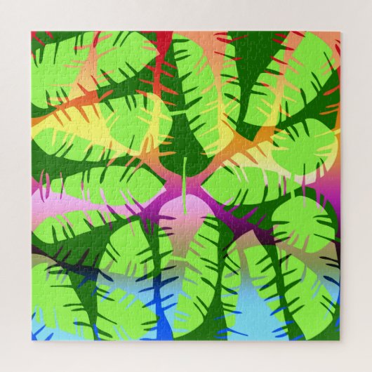 BOTANISCH ABSTRACT BANANENBLADEREN LEGPUZZEL (Verticaal)