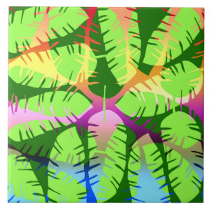 BOTANISCH ABSTRACT BANANENBLADEREN TEGELTJE