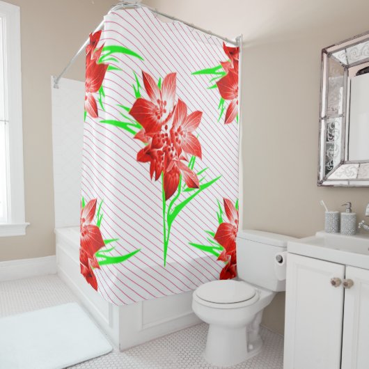 Botanisch Abstract Douchegordijn (In situ)