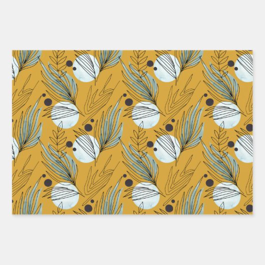 Botanisch Abstract patroon Inpakpapier Vel (Voorkant 2)