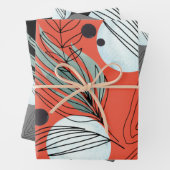 Botanisch Abstract patroon Inpakpapier Vel (In situ)