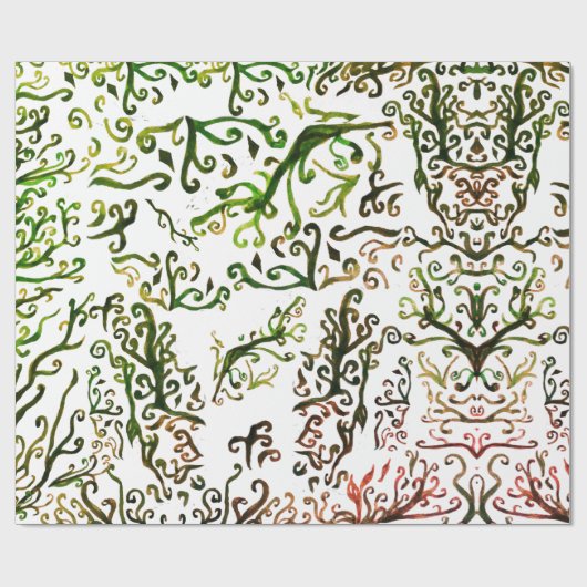 Botanisch Abstract Verpakkingsdocument Cadeaupapier (Vlak)