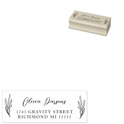 Botanisch adresontwerp rubberstempel (Gestempeld)