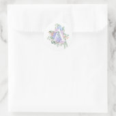 Botanisch alfabet Een hortensia bloemen Ronde Sticker (Tas)