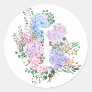 Botanisch alfabet I hortensia bloemen Ronde Sticker