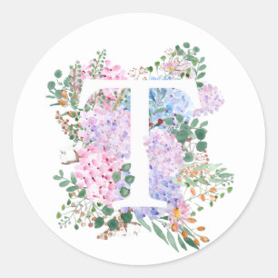 Botanisch alfabet T hortensia bloemen Ronde Sticker