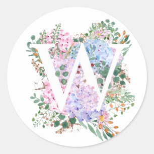 Botanisch alfabet W hortensia bloemen Ronde Sticker