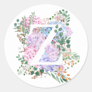 Botanisch alfabet Z hortensia bloemen Ronde Sticker