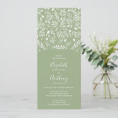 Botanisch alles in één keer groene huwelijksuitnod kaart (Staand voorkant)