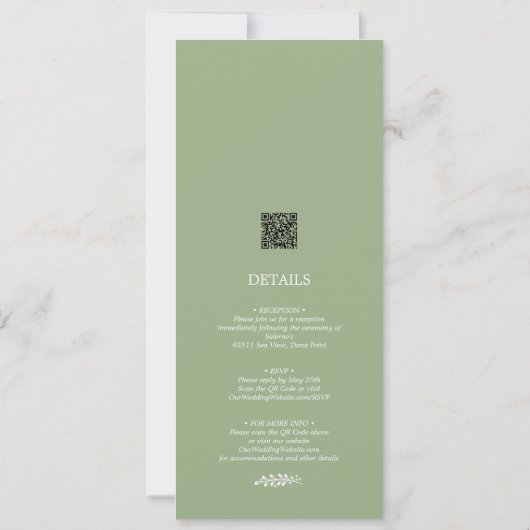 Botanisch alles in één keer groene huwelijksuitnod kaart (Achterkant)