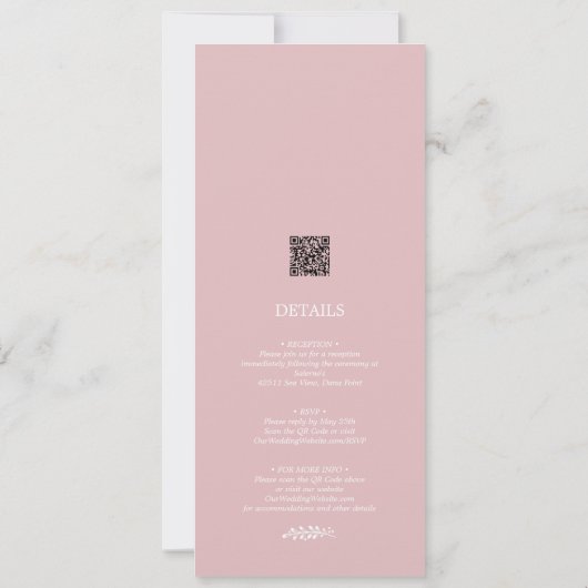 Botanisch alles in één Roos-uitnodiging Kaart (Achterkant)