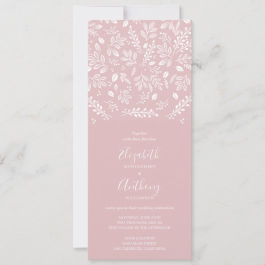 Botanisch alles in één Roos-uitnodiging Kaart (Voorkant)