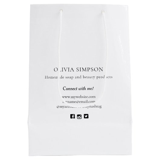 Botanisch Ambachtelijk Dank U Klein Bedrijf Op Maa Medium Cadeauzakje (Achterkant)