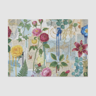 Botanisch-ambachtelijke collage tissue tissuepapier
