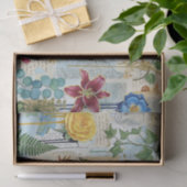 Botanisch-ambachtelijke collage tissue tissuepapier (Geschenk)