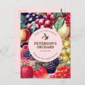 Botanisch Antieke Vruchten Lokale Boer Label Briefkaart (Voorkant / Achterkant)