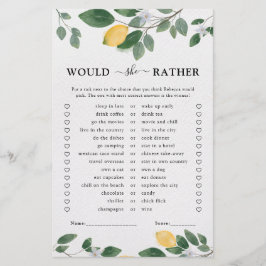 Botanisch Aquarel Citroen Bruidsdiner Spel