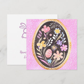 Botanisch Aquarel Paasei met Modern Goud Feestdagenkaart