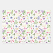 Botanisch Aquarel Wilde Bloem Cadeau Inpakpapier Vel (Voorkant)