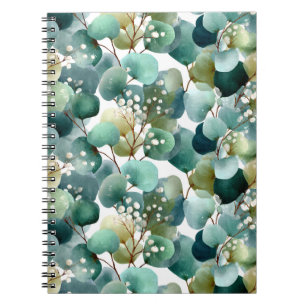 Botanisch aquarelpatroon: Naadloze achtergrond  Notitieboek