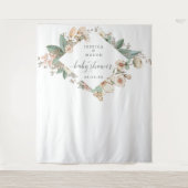  Botanisch Baby shower Achtergrond Wandkleed (Voorkant)