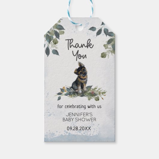 Botanisch Baby shower — Dank je Cadeaulabel (Voorkant)