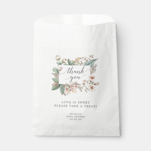 Botanisch Baby shower Favor Bag Bedankzakje (Voorkant)