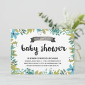 Botanisch Baby shower Kaart (Staand voorkant)