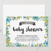 Botanisch Baby shower Kaart (Voorkant / Achterkant)