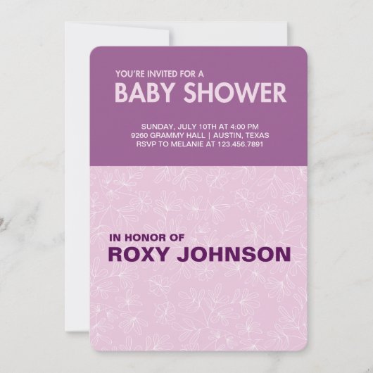 botanisch baby shower kaart (Voorkant)