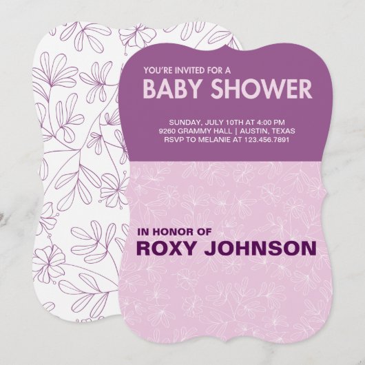 botanisch baby shower kaart (Voorkant / Achterkant)