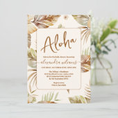 Botanisch baby shower met tropische bloemen kaart (Staand voorkant)