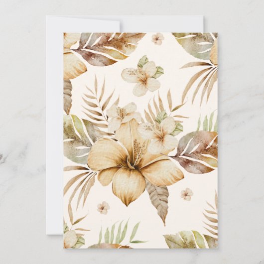 Botanisch baby shower met tropische bloemen kaart (Achterkant)