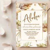 Botanisch baby shower met tropische bloemen kaart