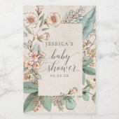 Botanisch Baby shower Mini Wijnlabel Wijn Etiket (Enkel label)