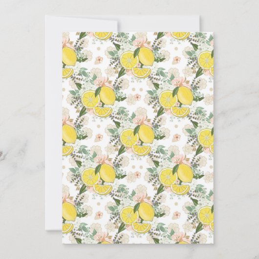 botanisch baby shower van citroencitrus kaart (Achterkant)