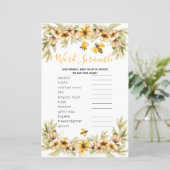 Botanisch baby shower van Word Scramble Game (Staand voorkant)