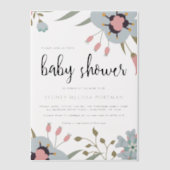  botanisch Baby shower Vellum Uitnodigingen (Voorkant)