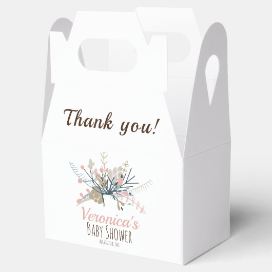 Botanisch Baby shower voor perforatiepoeder Dank u Bedankdoosjes (Geopend)